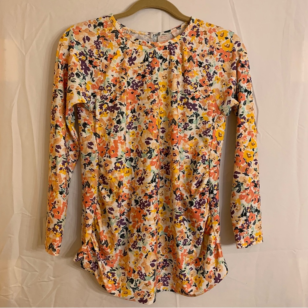 Floral Isabel maternity long sleeve rash guard by Ingid and Isabel